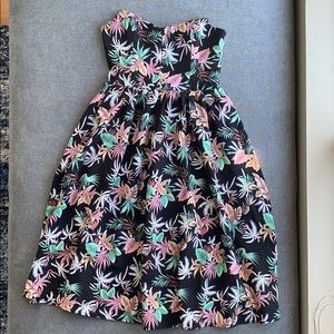 Strapless tropical dress